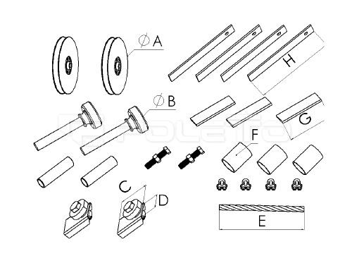 Kit para Portão Contrapeso com Roldana - Caixa 150mm