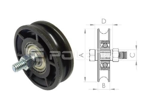 Roldana U Ferro 1/2" c/ pa. - ZAMAC - 1 rol (ZINCADA PRETA)