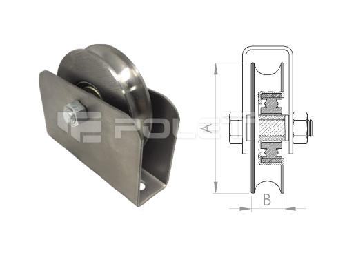 Roldana U Ferro 1/2" cx fechada c/ pa. - 2 rolamentos (POLIDA)