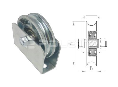 Roldana U Ferro 1/2" cx fechada c/ pa. - 1 rolamento (ZAMAC)