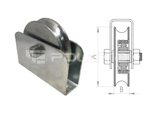 Roldana U Ferro 5/8" Cx Fechada com pa. - 1 rolamento (ZINCADA)