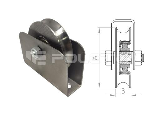 Roldana U Ferro 5/8" Cx Fechada com pa. - 2 rolamentos (POLIDA)