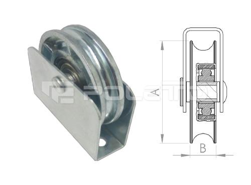 Roldana U Ferro 5/8" cx fechada rebite - ZAMAC 1 rol. (ZINCADA)