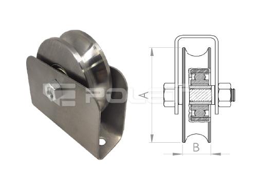 Roldana U Ferro 3/4" cx fechada parafuso - 2 rolamentos (POLIDA)