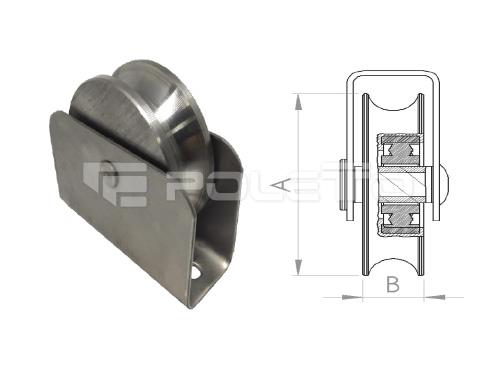 Roldana U Ferro 3/4" cx fechada rebitada - 1 rolamento (POLIDA)