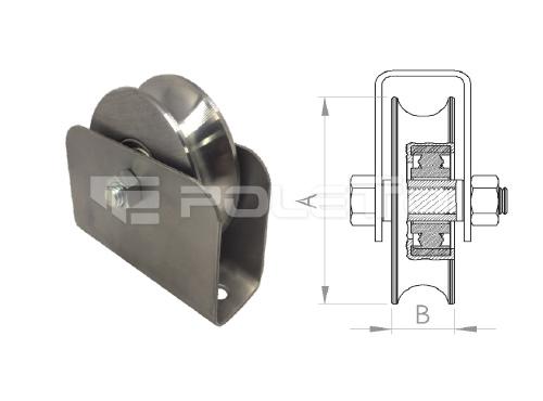 Roldana U Ferro 7/8" Cx Fechada parafuso - 2 rolamentos (POLIDA)