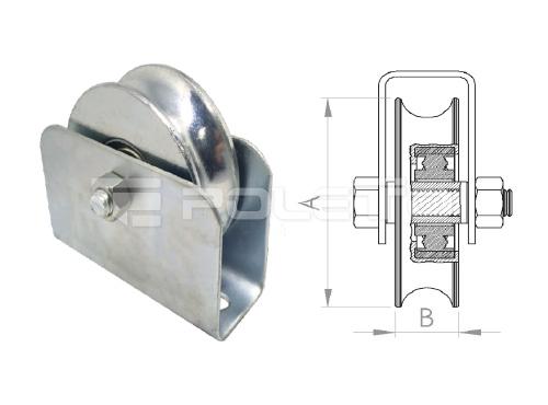 Roldana U Ferro 7/8" Cx Fechada parafuso - 2 rol. (ZINCADA)