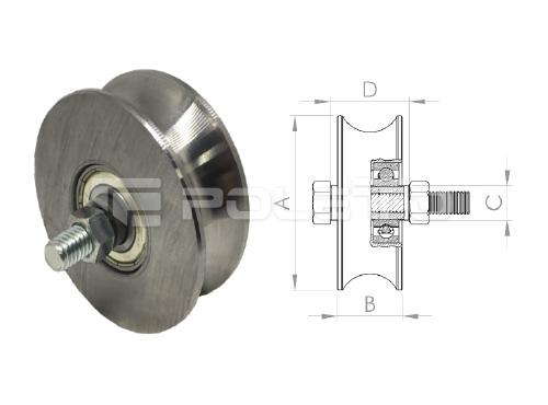 Roldana U Tubo 1/2" - parafuso - 2 rolamentos (POLIDA)