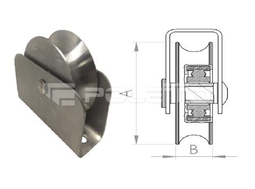 Roldana U Tubo 3/4" - Cx. fechada - rebitada - 1 rol. (POLIDA)