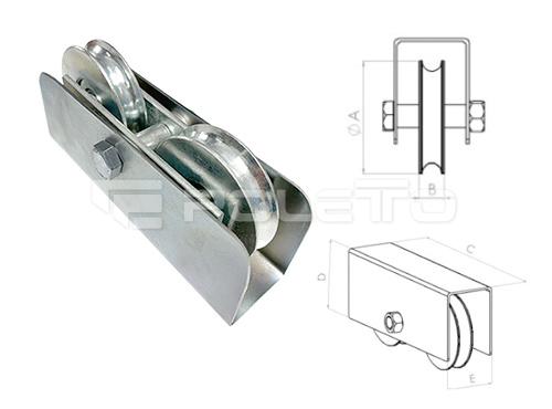 Roldana U Ferro 1/2" Truck - 1 Rolamento (ZINCADA)
