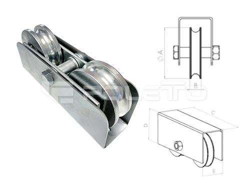 Roldana U Ferro 1/2" Truck - 2 Rolamentos (ZINCADA)