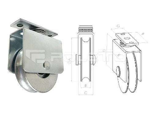 Roldana U Ferro 5/8" Giratória - 1 Rolamento - (ZINCADA)