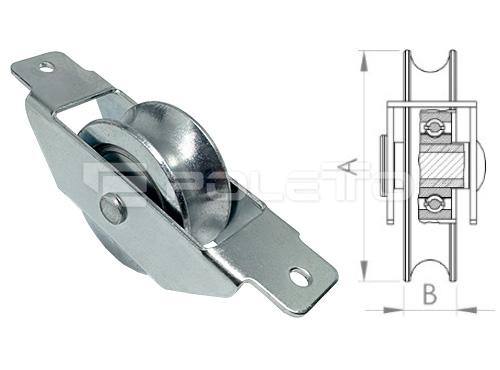 Roldana U Tubo 1/2" cx aberta aço rebitada (ZINCADA)
