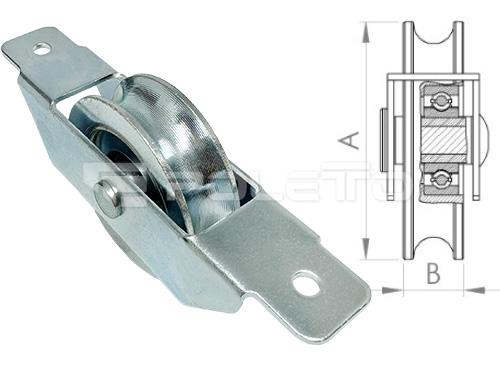 Roldana U Ferro 1/2" cx aberta aço rebitada (ZINCADA)