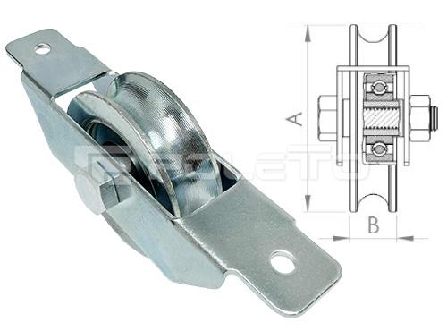 Roldana U Ferro 1/2" cx aberta aço e parafuso (ZINCADA)