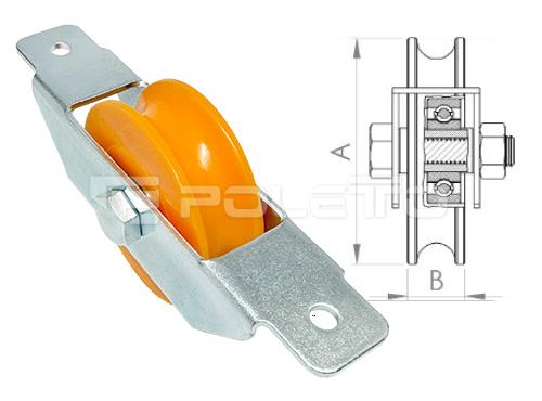 Roldana U Ferro 1/2" cx aberta aço parafuso (NYLON)