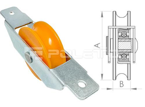 Roldana U Ferro 5/8" caixa aberta aço e rebite (NYLON)