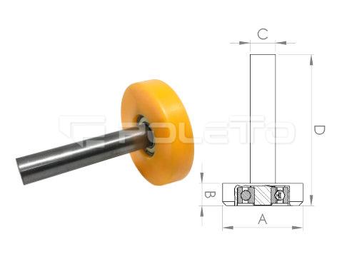 Roldana Guia Lateral com Rolamento Eixo Liso (NYLON)